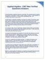 Applied Algebra - C957 New Verified Questions Answers + Learning Checks