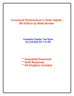 Test Bank for Functional Performance in Older - DocMerit