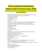 CPPS Certified Professional in Patient Safety Practice Exam 2026 -120 Verified Solution
