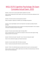 WGU D570 Cognitive Psychology OA Exam