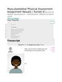 NR-509 Week 3 Shadow Health Musculoskeletal Physical Assessment Assignment