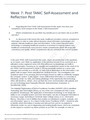 NR 599 Week 7 Discussion 2: Post TANIC Self-Assessment and Reflection Post