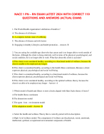 NACE 1 PN – RN EXAM LATEST 2024 WITH CORRECT 110  QUESTIONS AND ANSWERS (ACTUAL EXAM)