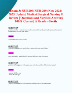 EXAM 3: NUR 209 MEDICAL SURGICAL NURSING II EXAM BUNDLE!!