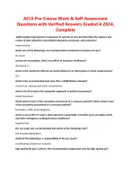 ACLS Pre-Course Work and Self-Assessment Questions with Verified ...