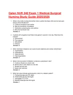 Galen NUR 242 Exam 1 Medical-Surgical Nursing Study Guide 2025/2026