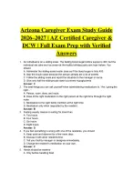 Arizona Caregiver Certification Exam Study Guide 2026–2027 | AZ DCW Verified Questions and Answers
