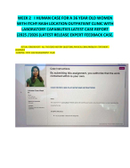 WEEK 2 I HUMAN CASE FOR A 36 YEAR OLD WOMEN  WITH ITCHY RASH LOCATION OUTPATIENT CLINIC WITH LABORA