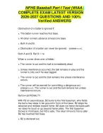 NFHS Baseball Part I Test (WIAA ) COMPLETE EXAM LATEST VERSION 2026-2027 QUESTIONS AND