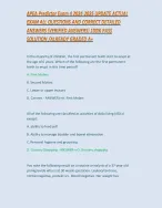 APEA Predictor Exam 4 2025-2026 UPDATE ACTUAL EXAM \