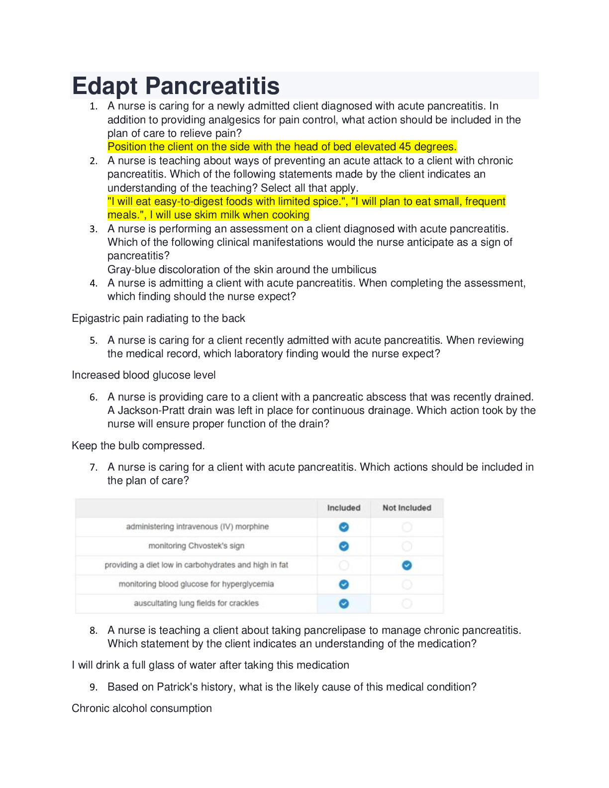 Edapt Pancreatitis