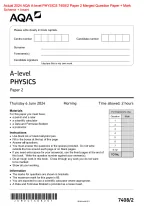 Actual 2024 AQA A-level PHYSICS 7408/2 Paper 2 Merged Question Paper + Mark Scheme + Insert