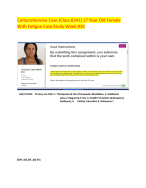 Comprehensive Case (Class 6541) 17 Year Old Female With Fatigue Case Study Week #10