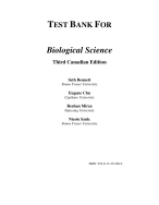 Test Bank For Biological Science, Canadian Edition, 3rd Edition by Scott Freeman; Kim Quillin; Liza