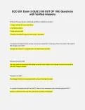 ECO 201 Exam 3 QUIZ (100 OUT OF 100) Questions with Verified Answers.
