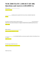 NUR 3280 EXAM 1 (100 OUT OF 100) Questions and Answers (GRADED A)