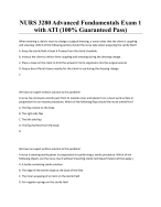 NURS 3280 Advanced Fundamentals Exam 1 with ATI (100% Guaranteed Pass)
