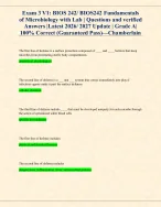 Exam 3 V1: BIOS 242/ BIOS242 Fundamentals of Microbiology with Lab ...