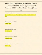 ASCP MLT Calculations and Normal Ranges |Latest - DocMerit