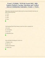 Exam 2: NUR203 / NUR 203 (Latest 2025 / 2026 Update) Pediatric Nursing ...