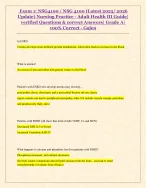 Exam 1: NSG4100 / NSG 4100 (Latest 2025/ 2026 Update) Nursing Practice ...