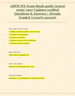 ABFM ITE Exam Study guide (Latest  2026/ 2027 Update) verified  Questions & Answers