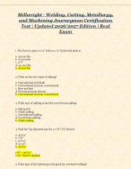 Millwright - Welding, Cutting, Metallurgy,  and Machining Journeyman Certification  Test | Updated