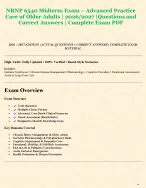 NRNP 6540 Midterm Exam – Advanced Practice  Care of Older Adults | 2026/2027 |  Q&