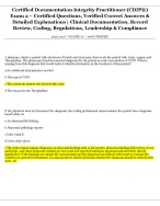 Certified Documentation Integrity Practitioner (CDIP®)  Exam 2 – Certified  Q&A