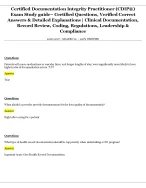 Certified Documentation Integrity Practitioner (CDIP®)  Exam Study guide– Certified Q&A