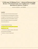 NURS 5334/ NURS5334 Test 2 – Advanced Pharmacology  | UTA (Latest 2026/ 2027 Update) 600+ Q&A