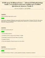 NURS 5315/ NURS5315 Exam 1 – Advanced Pathophysiology  Guide | UTA (Latest 2026/2027 Update)