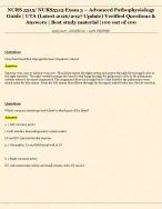 NURS 5315/ NURS5315 Exam 3 – Advanced Pathophysiology  Guide | UTA (Latest 2026/2027 Update)