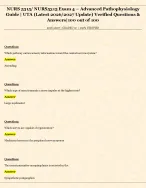 NURS 5315/ NURS5315 Exam 4 – Advanced Pathophysiology  Guide | UTA (Latest 2026/2027 Update)