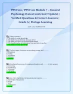 PSYC101 / PSYC 101 Module 7 – General  Psychology (Latest 2026/2027 Update) |  Verified Q&A