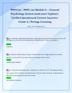 PSYC101 / PSYC 101 Module 6 – General  Psychology (Latest 2026/2027 Update) |  Verified Q&A