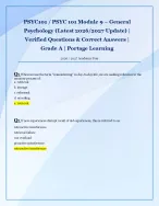 PSYC101 / PSYC 101 Module 9 – General  Psychology (Latest 2026/2027 Update) |  Verified Q&A