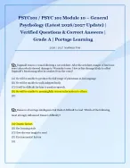 PSYC101 / PSYC 101 Module 10 – General  Psychology (Latest 2026/2027 Update) |  Verified Q&A