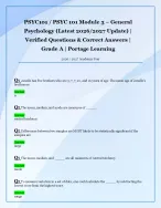 PSYC101 / PSYC 101 Module 3 – General  Psychology (Latest 2026/2027 Update) |  Verified Q&A