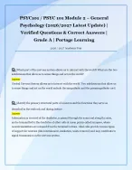 PSYC101 / PSYC 101 Module 2 – General  Psychology (Latest 2026/2027 Update) |  Verified Q&A