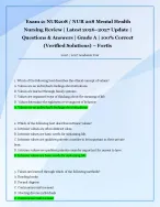 Exam 2: NUR208 / NUR 208 Mental Health  Nursing Review | Latest 2026–2027 Update |  Questions & Ans