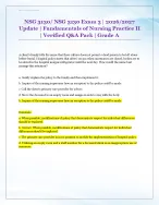 NSG 3130/ NSG 3130 Exam 3 | 2026/2027  Update | Fundamentals of Nursing Practice II  | Verified Q&A