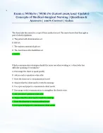 Exam 1: NUR170 / NUR 170 (Latest 2026/2027 Update)  Concepts of Medical-Surgical Nursing | Questions &  Answers | 100% Correct | Galen
