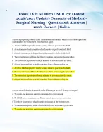 Exam 1 V2: NUR170 / NUR 170 (Latest  2026/2027 Update) Concepts of Medical Surgical Nursing | Questions & Answers |  100% Correct | Galen