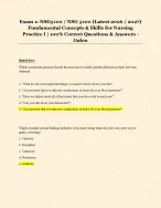 Exam 1: NSG3100 / NSG 3100 (Latest 2026 / 2027) Fundamental Concepts & Skills for Nursing Practice I | 100% Correct Questions & Answers - Galen