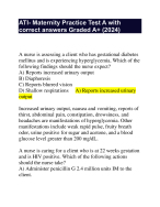 ATI- Maternity Practice Test A with  correct answers Graded A+ (2024)