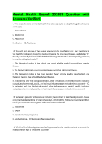 Mental Health Exam1 202551 Question with Answers/ Verified.