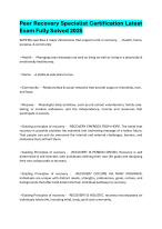 Peer Recovery Specialist Certification Latest Exam Fully Solved 2025