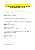 ATI PEDIATRIC FINAL PROCTORED EXAM LATEST 2024-2025 ACTUAL EXAM COMPLETE 70
