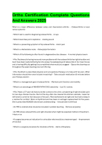 Ortho Certification Complete Questions And Answers 2025